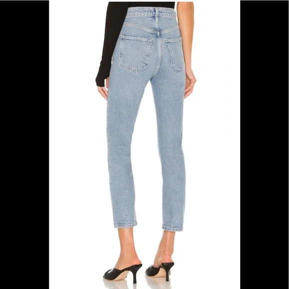 AGOLDE Riley High Rise Straight Crop Ankle Button Fly Size 30 - Picture 4 of 12